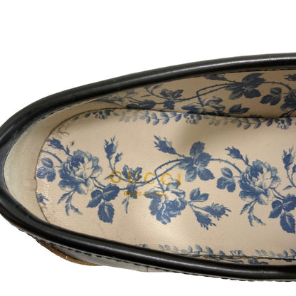 Gucci Lug Sole Bee Embroidery Horsebit Loafers 37 Black — view 8