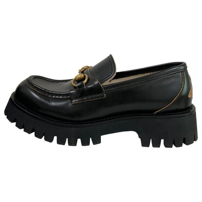 Gucci Lug Sole Bee Embroidery Horsebit Loafers 37 Black — view 2
