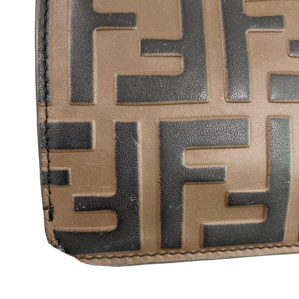 Fendi Zucca Fragment Case Coin Card Brown Yellow — view 9