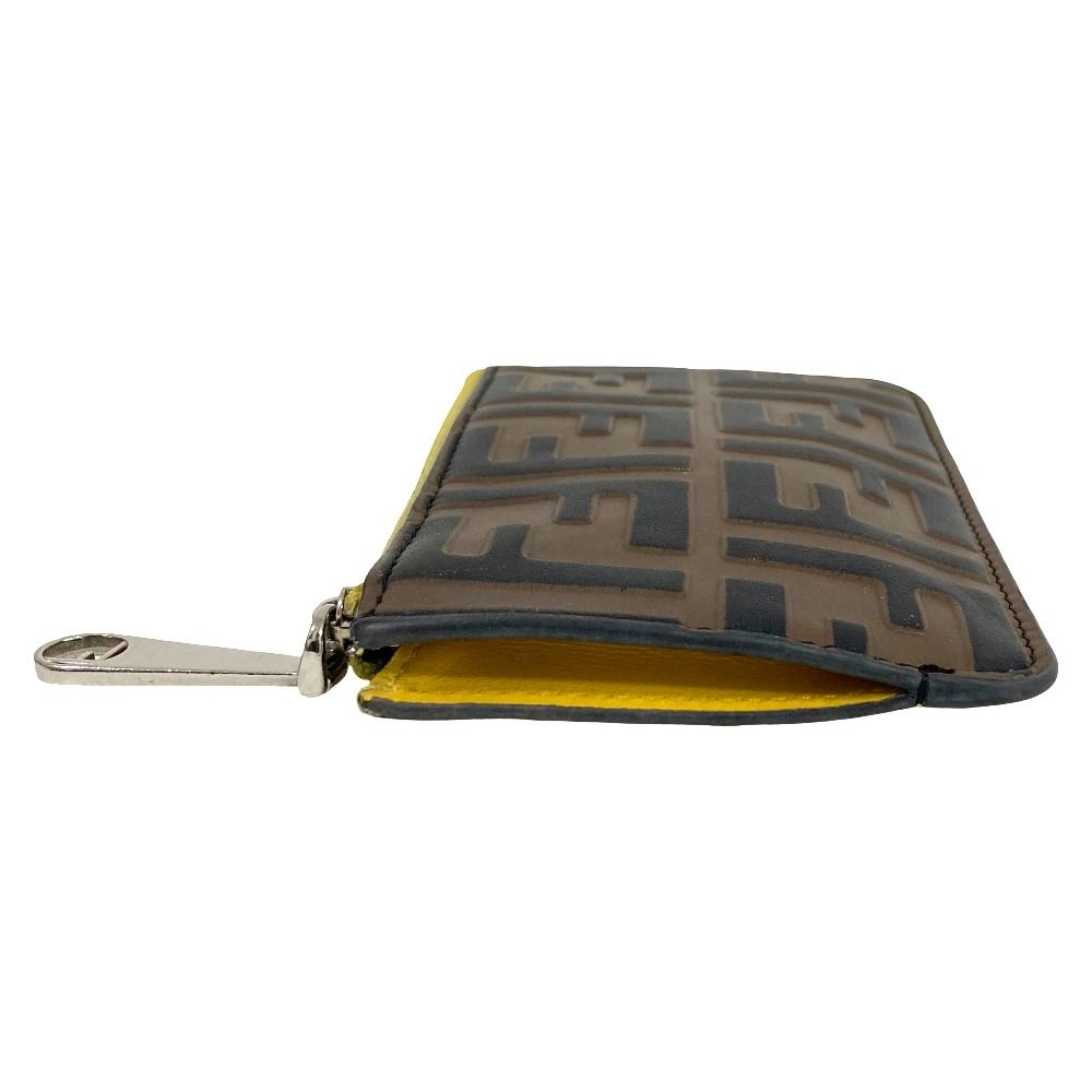 Fendi Zucca Fragment Case Coin Card Brown Yellow — view 3