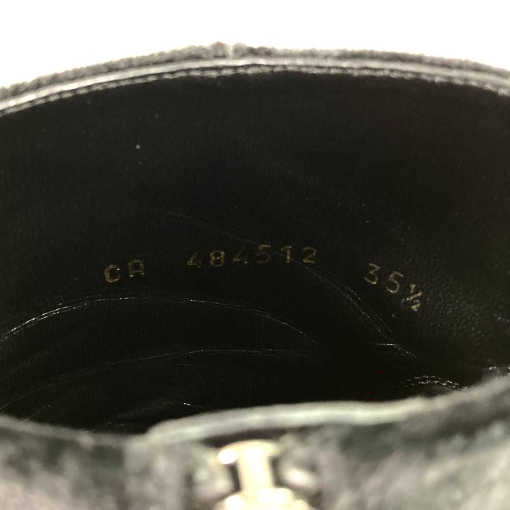 Saint Laurent Paris Cassandra Logo Side Zip Velvet Short Boots — view 8