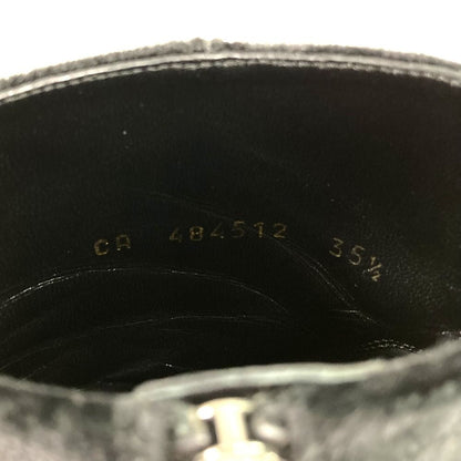 Saint Laurent Paris Cassandra Logo Side Zip Velvet Short Boots — view 8
