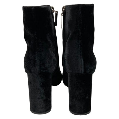 Saint Laurent Paris Cassandra Logo Side Zip Velvet Short Boots — view 5