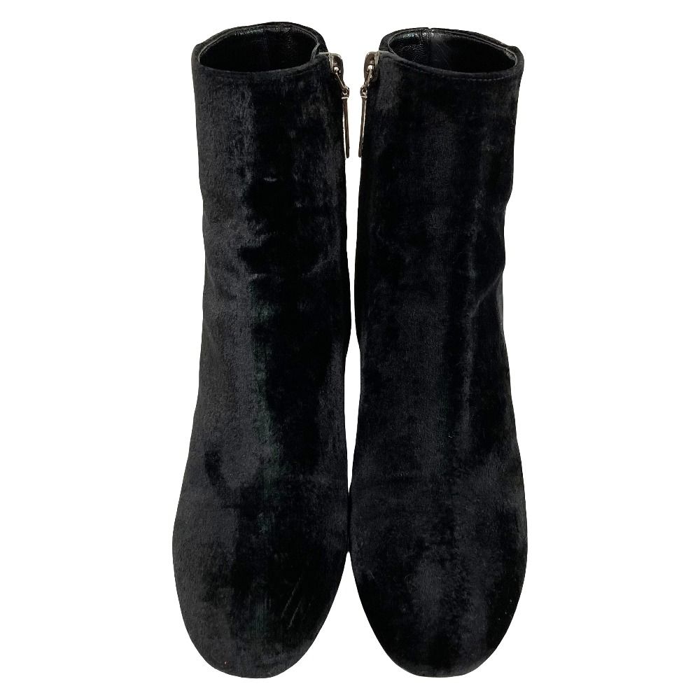 Saint Laurent Paris Cassandra Logo Side Zip Velvet Short Boots — view 3