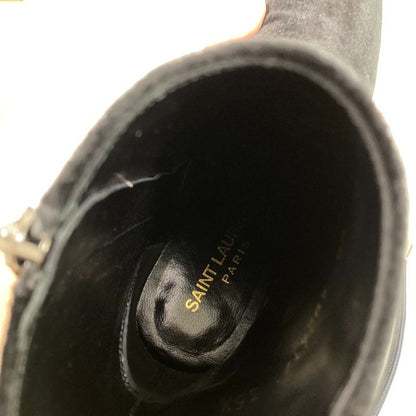 Saint Laurent Paris Cassandra Logo Side Zip Velvet Short Boots — view 7