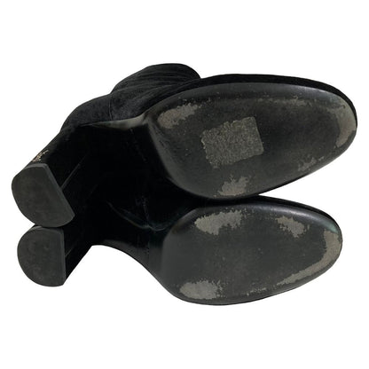 Saint Laurent Paris Cassandra Logo Side Zip Velvet Short Boots — view 6
