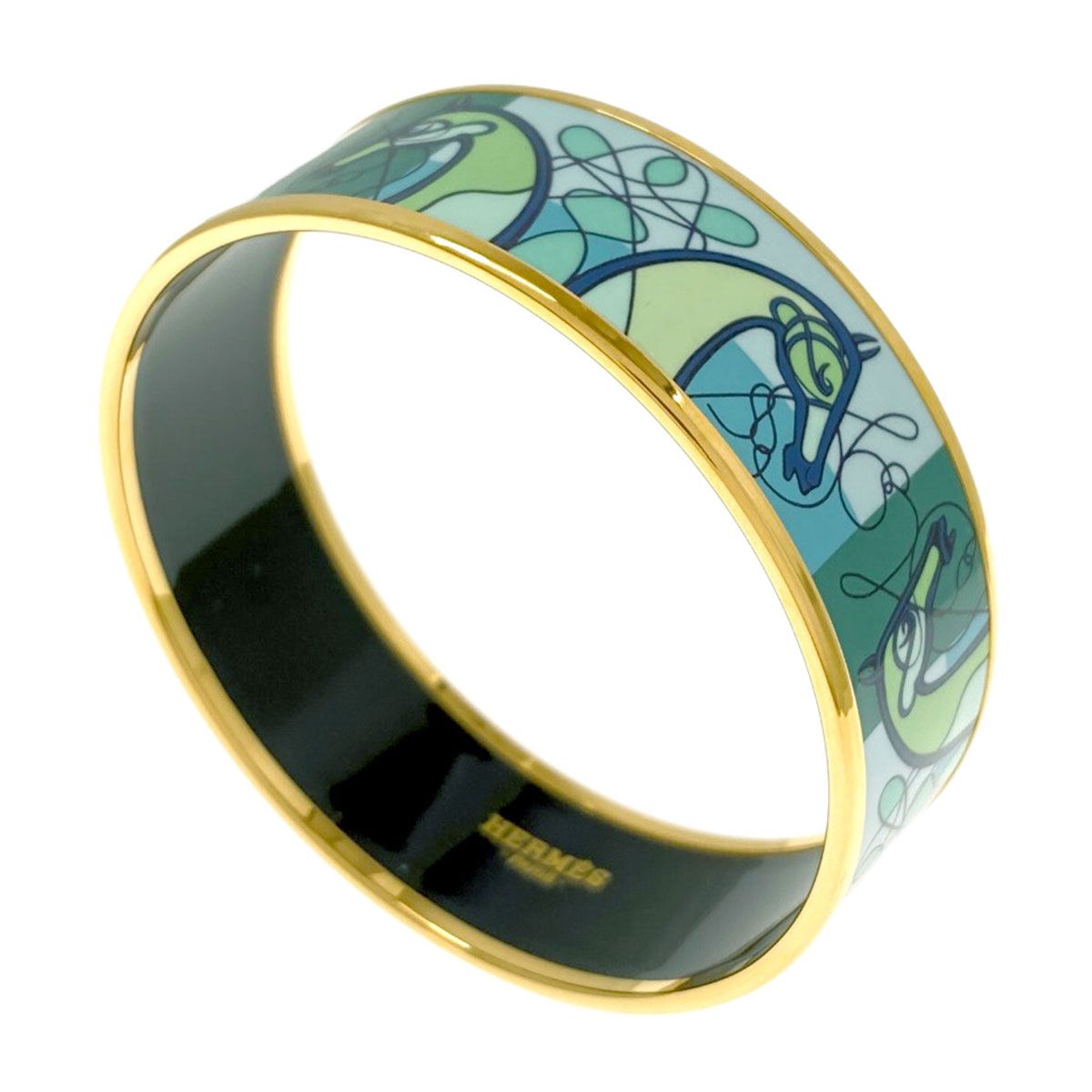 Hermes Enamel GM Bangle Bracelet — view 2