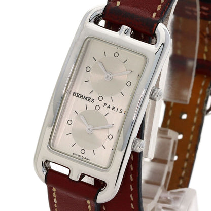 Hermes Cape Cod Duzon Double Tour Watch SS Leather — view 3