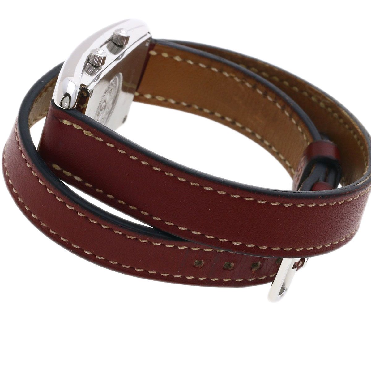 Hermes Cape Cod Duzon Double Tour Watch SS Leather — view 9