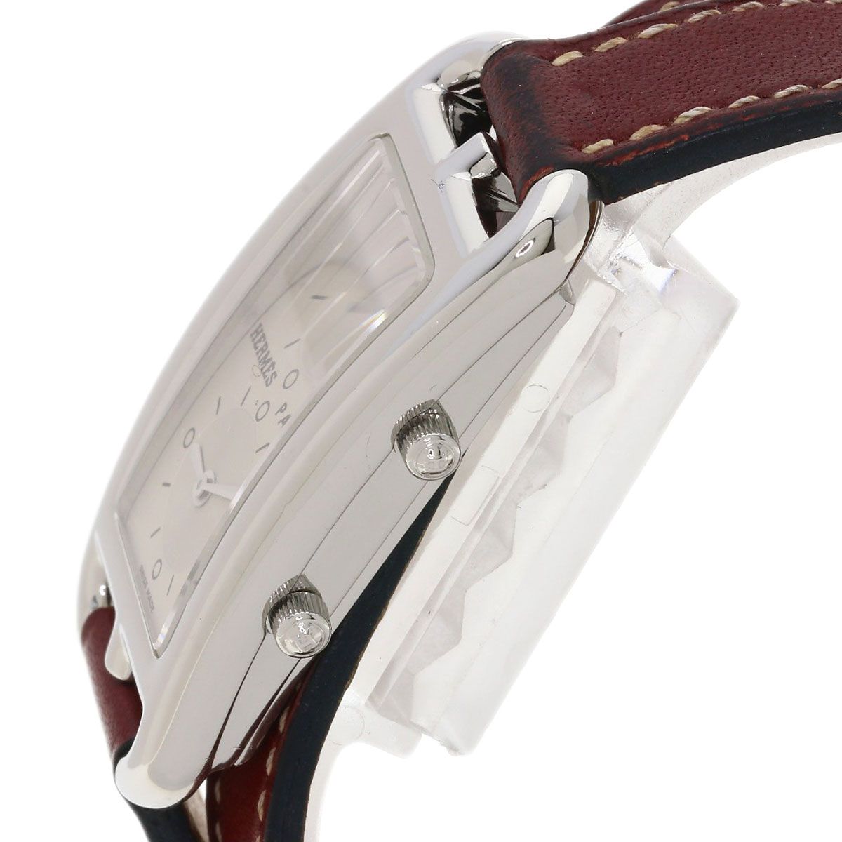 Hermes Cape Cod Duzon Double Tour Watch SS Leather — view 5