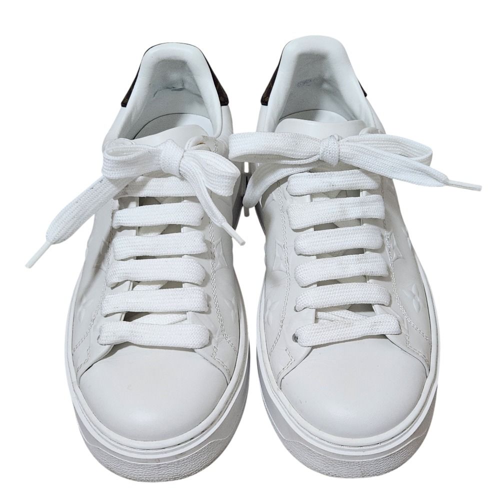Louis Vuitton Time Out Line Monogram Low Cut Sneakers 34 White — view 5