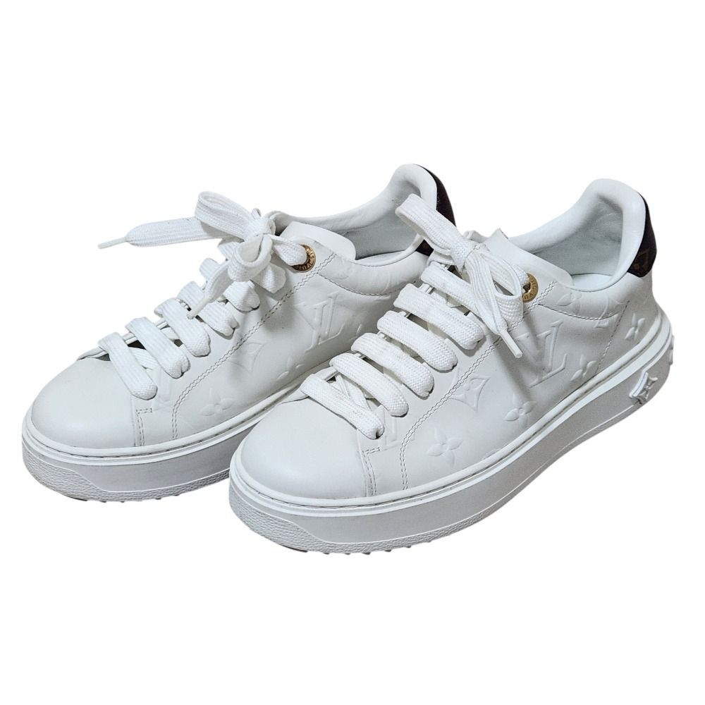 Louis Vuitton Time Out Line Monogram Low Cut Sneakers 34 White