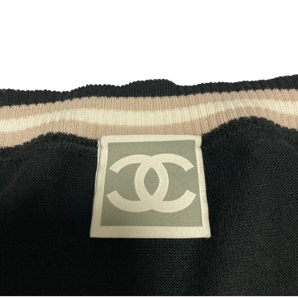 Chanel Sports Line CC Logo Knit Sweater 38 Black — view 5