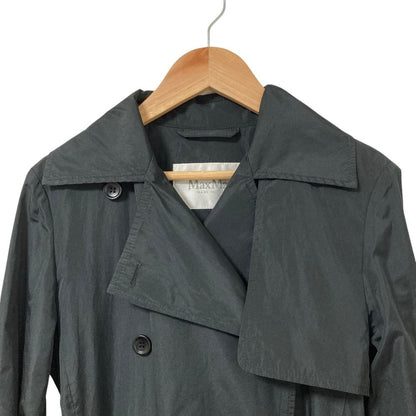 Max Mara Polyester Flare Trench Coat 36 Black — view 4