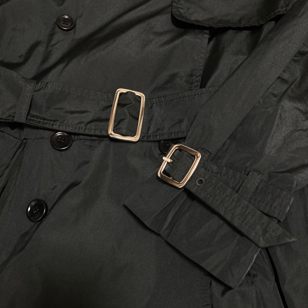 Max Mara Polyester Flare Trench Coat 36 Black — view 8