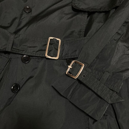 Max Mara Polyester Flare Trench Coat 36 Black — view 8