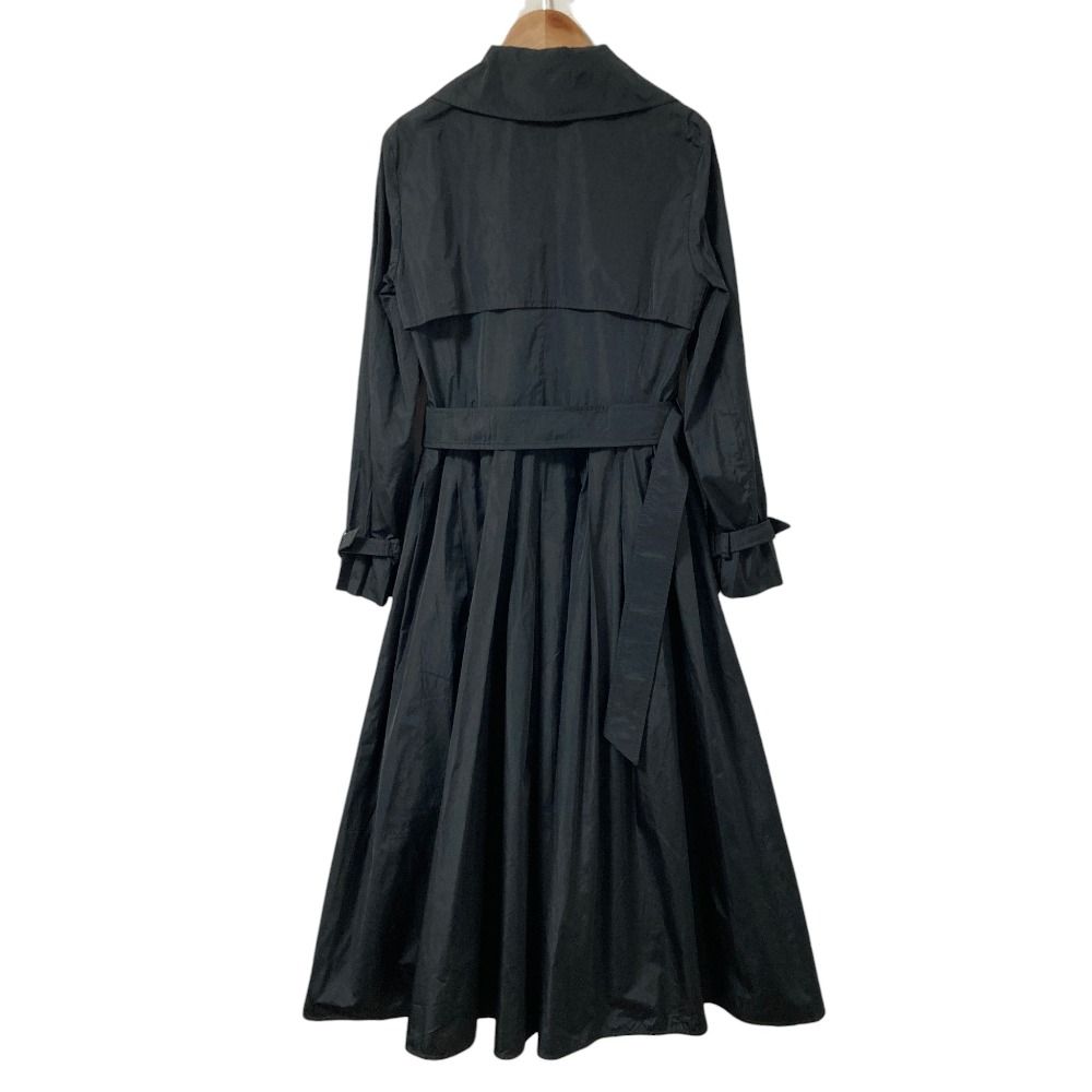 Max Mara Polyester Flare Trench Coat 36 Black — view 2