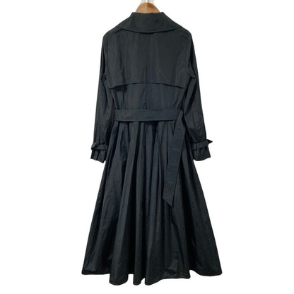Max Mara Polyester Flare Trench Coat 36 Black — view 2