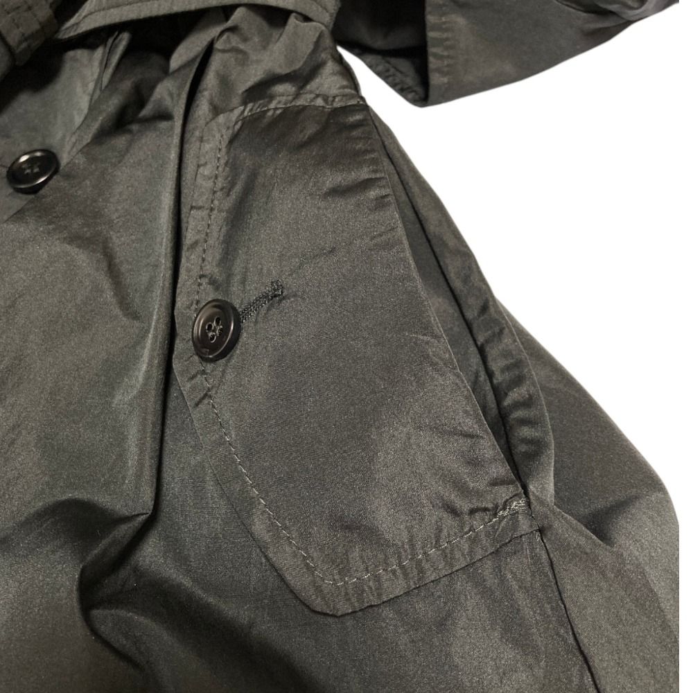 Max Mara Polyester Flare Trench Coat 36 Black — view 7