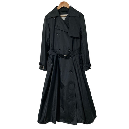 Max Mara Polyester Flare Trench Coat 36 Black