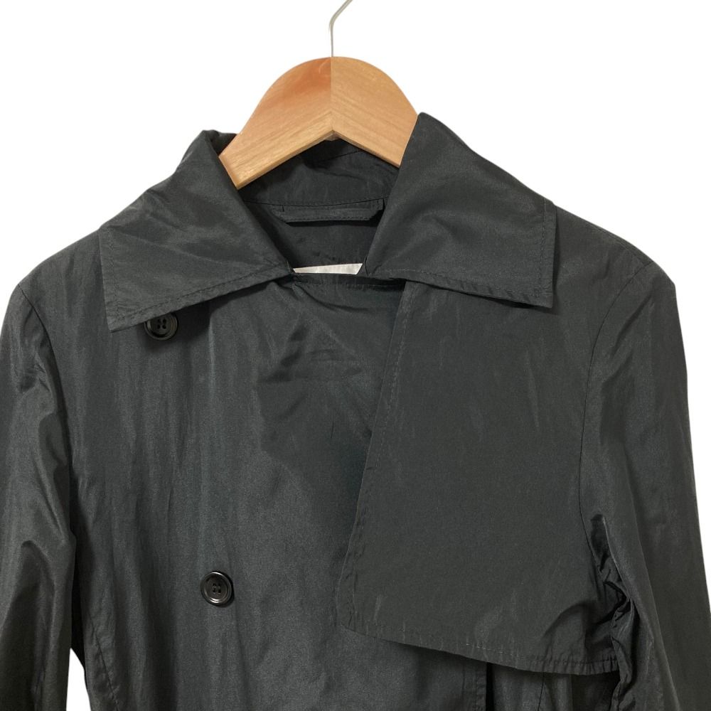 Max Mara Polyester Flare Trench Coat 36 Black — view 5