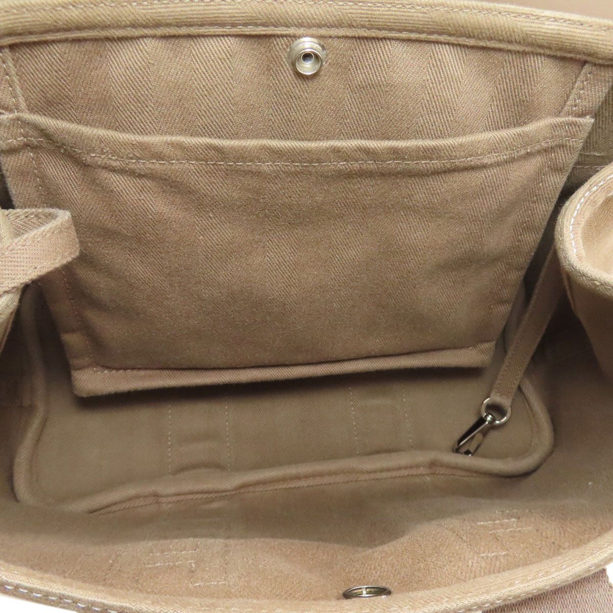 Hermes Valparaiso PM Etoupe Silver Handbag Toileche Blanc — view 5
