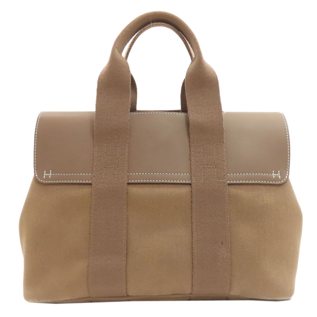 Hermes Valparaiso PM Etoupe Silver Handbag Toileche Blanc — view 2