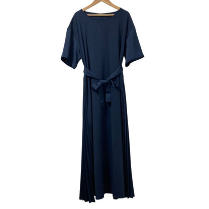 Max Mara Weekend Side Pleats Long Dress S Navy