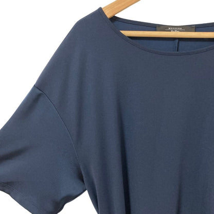Max Mara Weekend Side Pleats Long Dress S Navy — view 4
