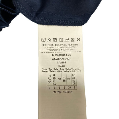 Max Mara Weekend Side Pleats Long Dress S Navy — view 8
