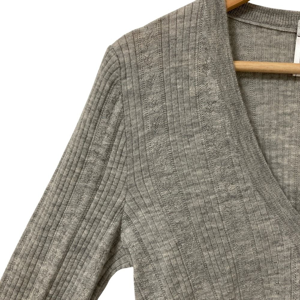 Chanel Cashmere V-neck Knit Top Sweater 38 Gray — view 4
