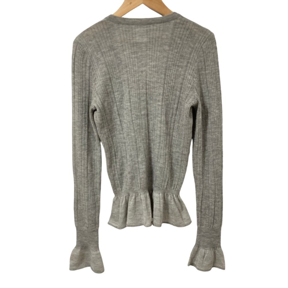 Chanel Cashmere V-neck Knit Top Sweater 38 Gray — view 2
