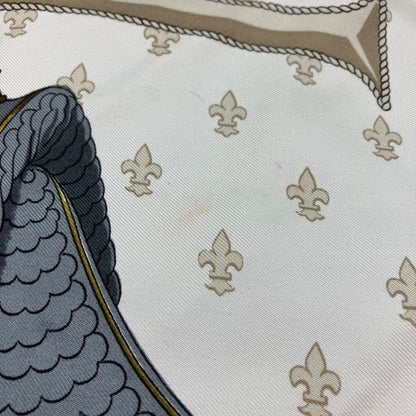 Hermes Large Scarf Shawl Khaki Bicolor Selles a Housse Cover Sitting on — view 3