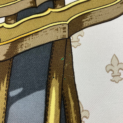 Hermes Large Scarf Shawl Khaki Bicolor Selles a Housse Cover Sitting on — view 8
