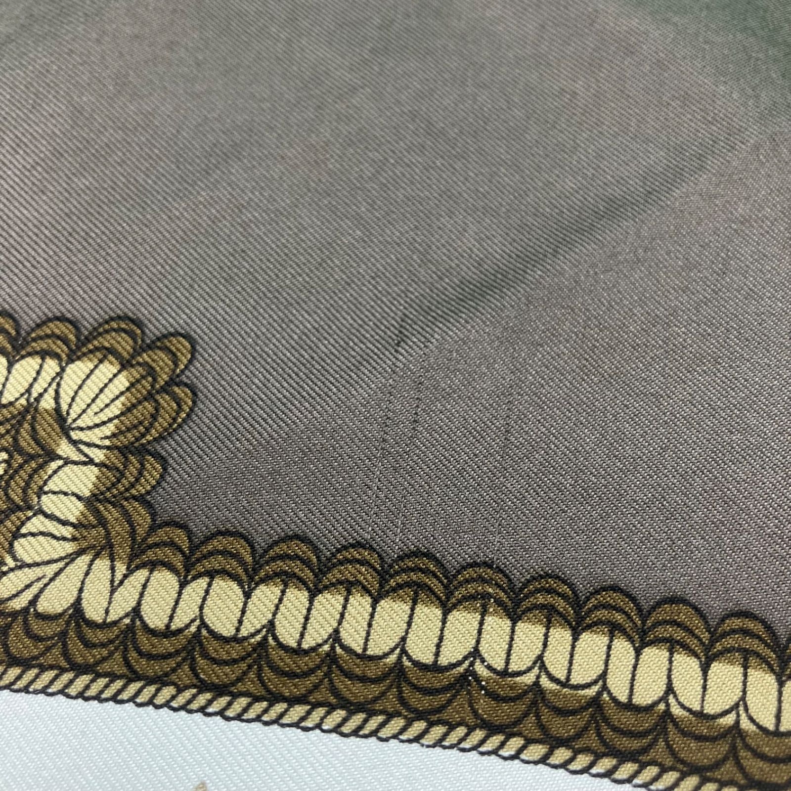 Hermes Large Scarf Shawl Khaki Bicolor Selles a Housse Cover Sitting on — view 6