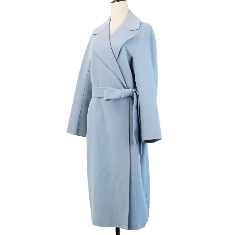 Max Mara 'S Cucito a Mano Wool Belted River Coat 44 Light Blue — view 2