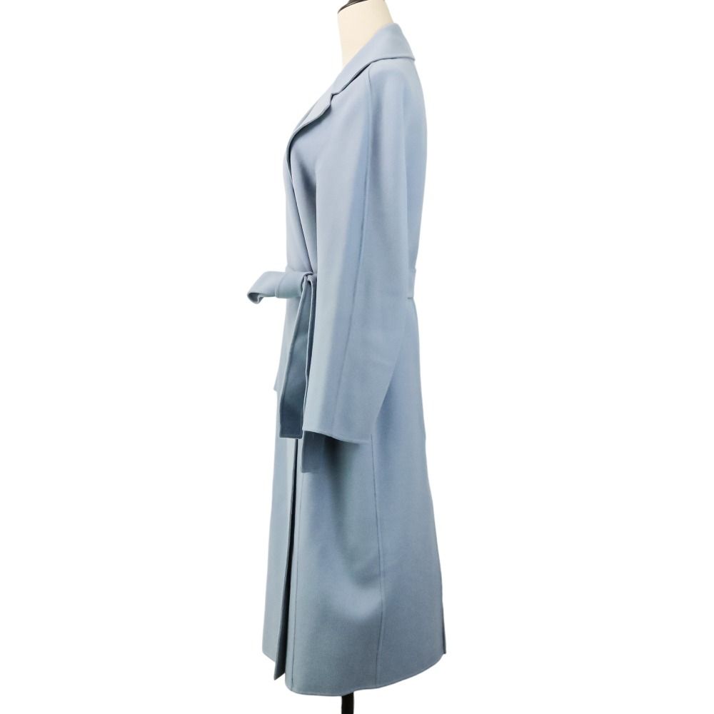 Max Mara 'S Cucito a Mano Wool Belted River Coat 44 Light Blue — view 3