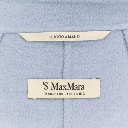 Max Mara 'S Cucito a Mano Wool Belted River Coat 44 Light Blue — view 7