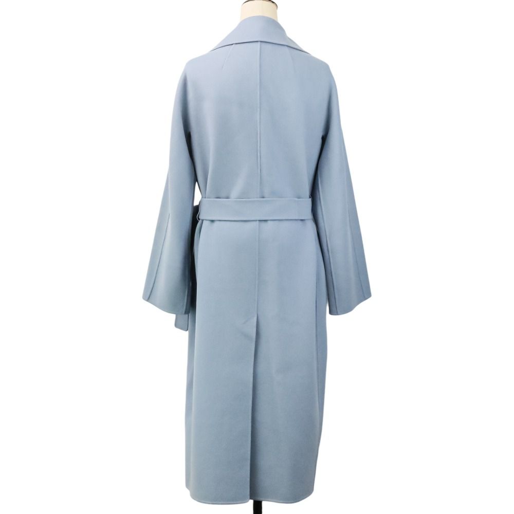 Max Mara 'S Cucito a Mano Wool Belted River Coat 44 Light Blue — view 4