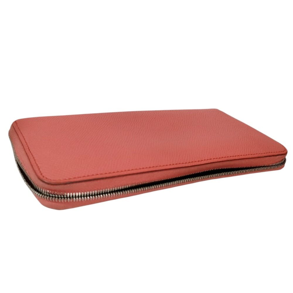Hermes Leather Silk in Azap Zip Around Wallet Pink — view 5