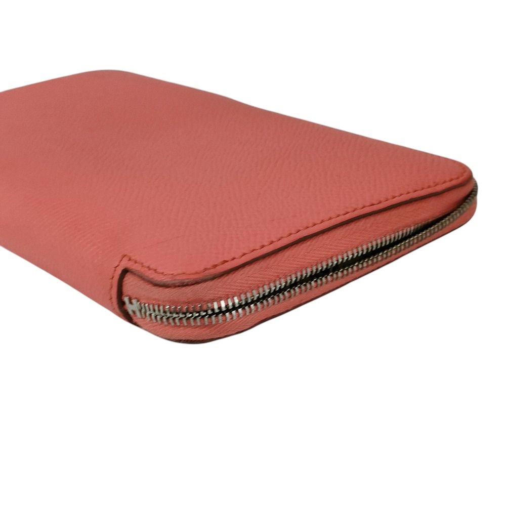 Hermes Leather Silk in Azap Zip Around Wallet Pink — view 3