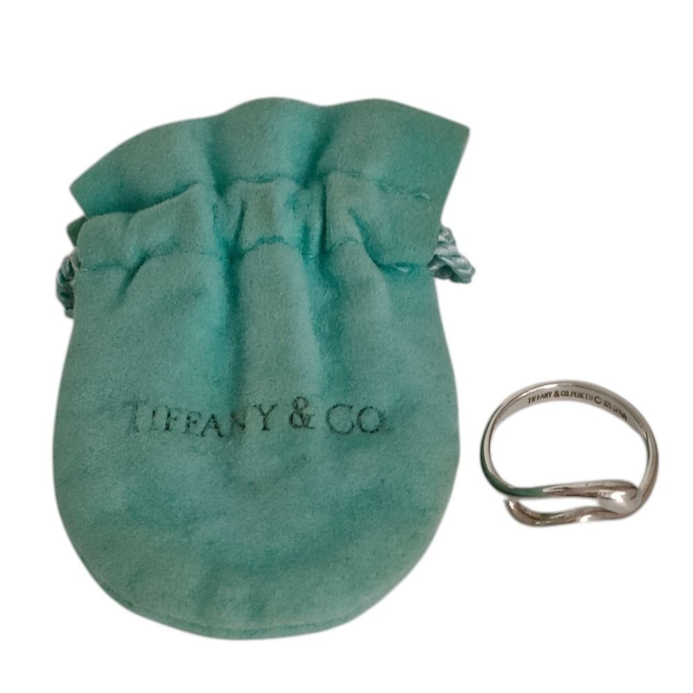 Tiffany & Co 925 Teardrop Wave Ring Silver — view 7