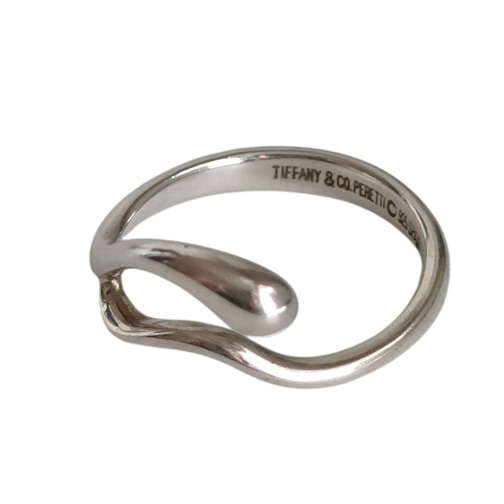 Tiffany & Co 925 Teardrop Wave Ring Silver