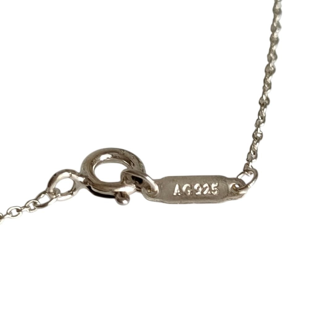 Tiffany & Co 925 GO Rose Flower Motif Chain Pendant Silver — view 6