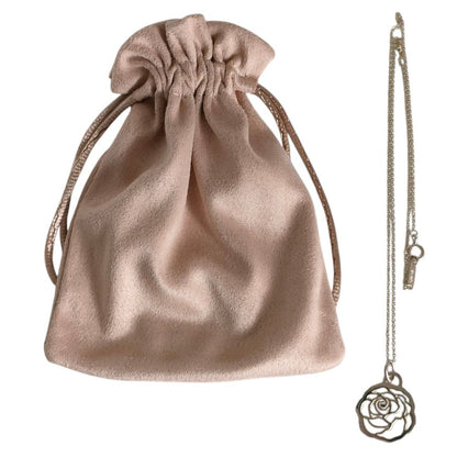 Tiffany & Co 925 GO Rose Flower Motif Chain Pendant Silver — view 8