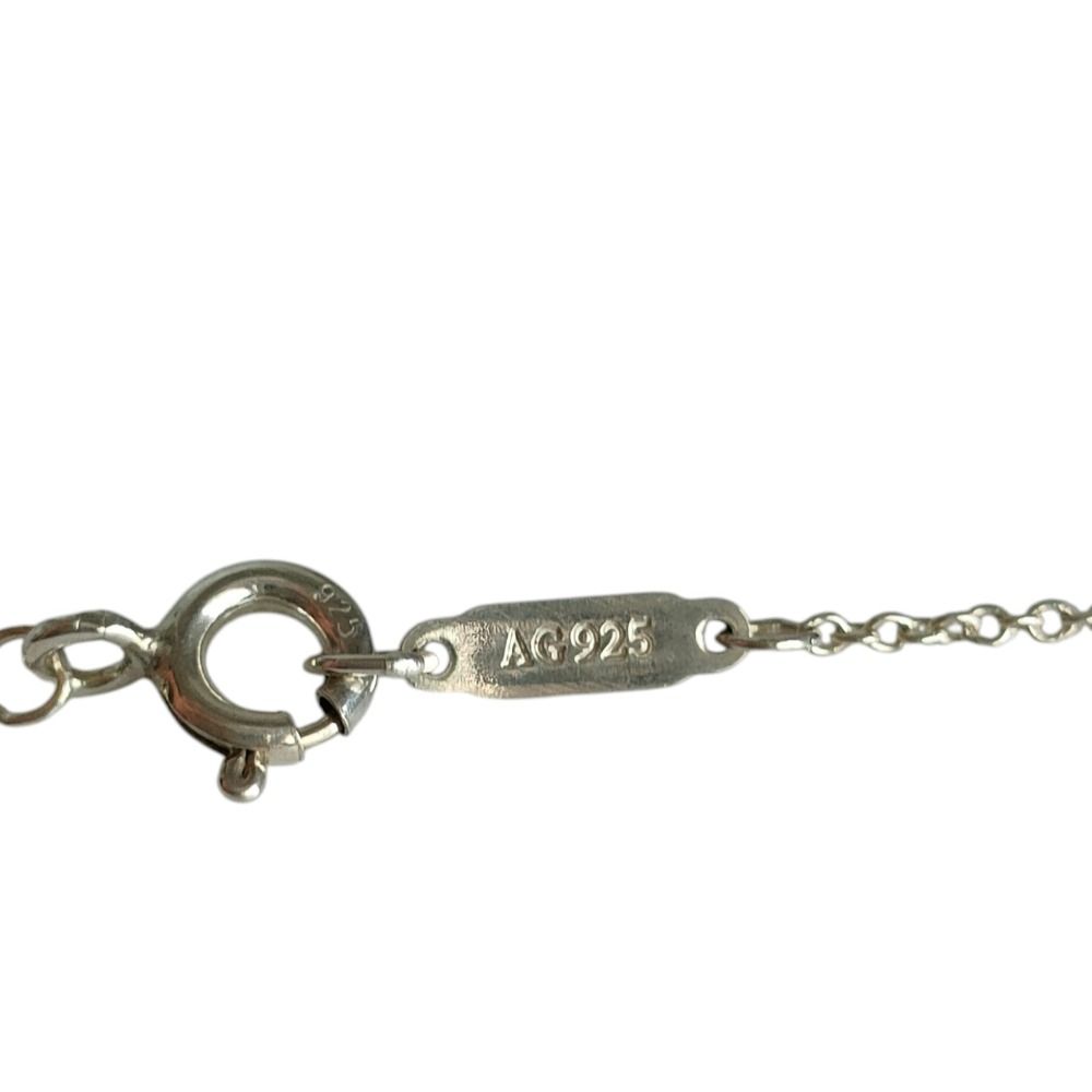 Tiffany & Co 925 GO Cherry Blossom Motif Chain Necklace Silver — view 7