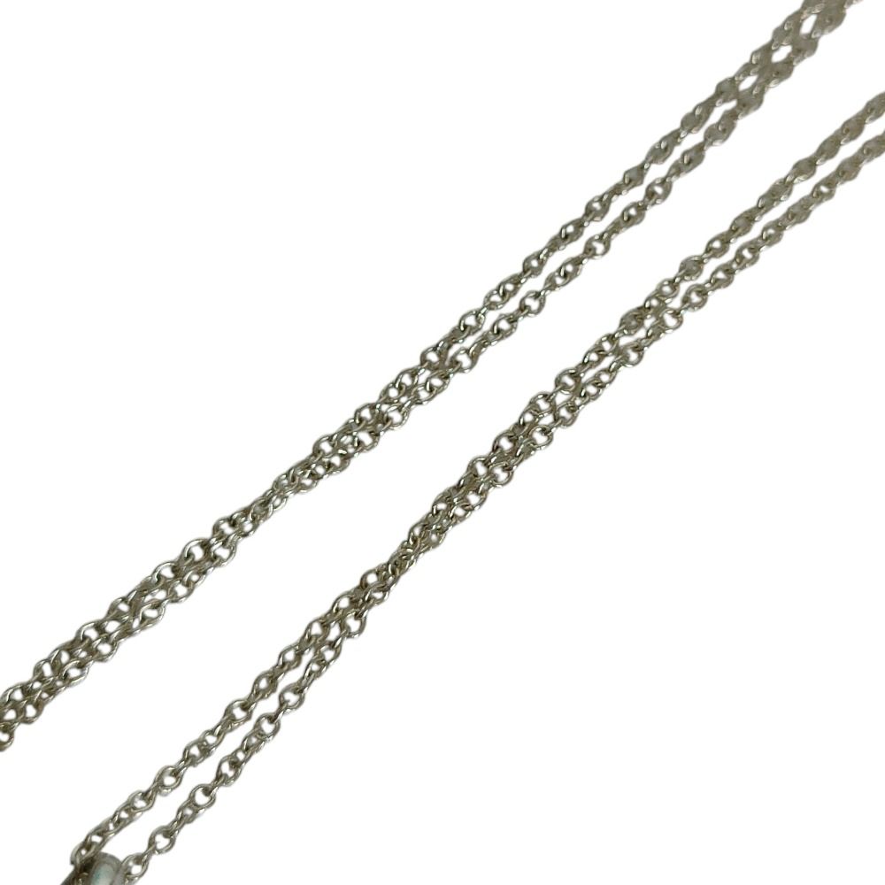 Tiffany & Co 925 GO Cherry Blossom Motif Chain Necklace Silver — view 4