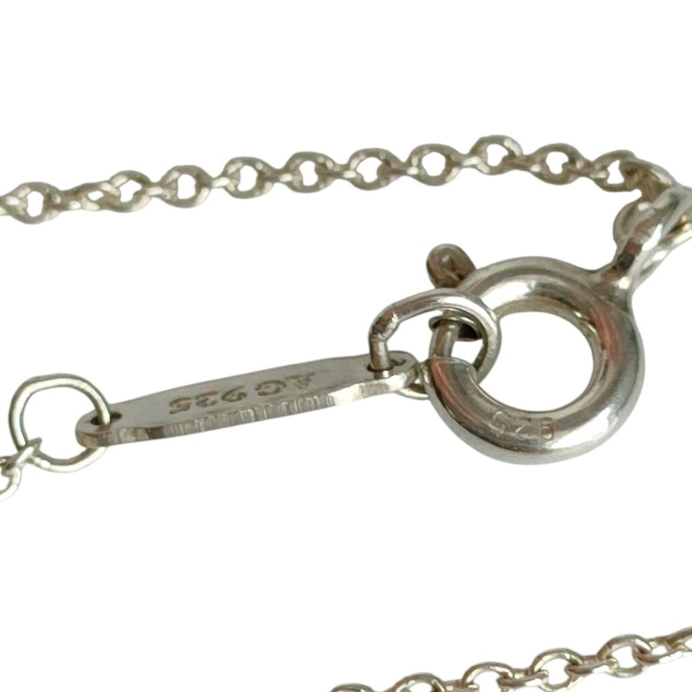 Tiffany & Co 925 GO Cherry Blossom Motif Chain Necklace Silver — view 6
