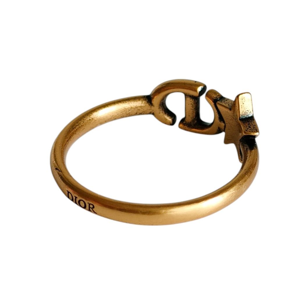 Dior Lucky Charm Star Sterling Ring L Gold — view 4
