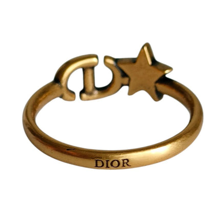Dior Lucky Charm Star Sterling Ring L Gold — view 3